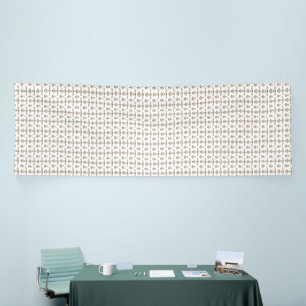 Minimal Brown & White Micro Pattern Aesthetic Bann Banner