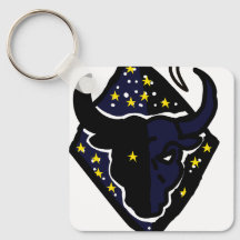 Minimal Bull Zodiac Keychain – Modern Animal