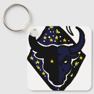 Minimal Bull Zodiac Keychain – Modern Animal