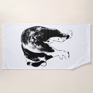 Minimal Bulldog Lines, Snowbird Mood Beach Towel