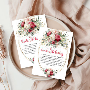 Minimal Burgundy Blush Greenery Book for Baby Enclosure Card