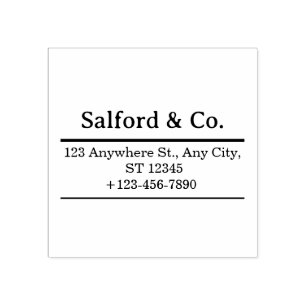 Minimal Business Address Stamp with Name & Phone