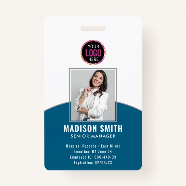 Minimal Business Employee Photo | ID Card Badge ID Badge (Front)