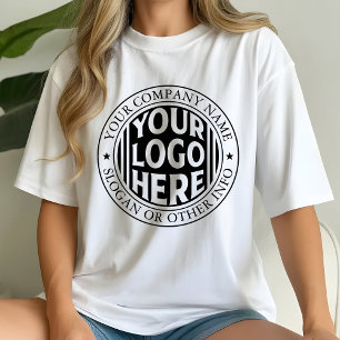 Minimal Business Name And Custom Brand Logo  T-Shirt