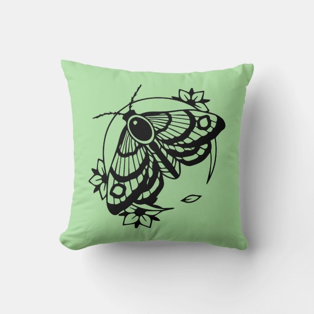 Minimal Butterfly Flower Line Art Design  Cushion (Front)