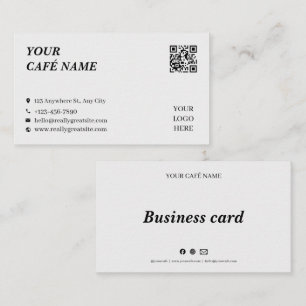 Minimal Café Contact Loyalty Card
