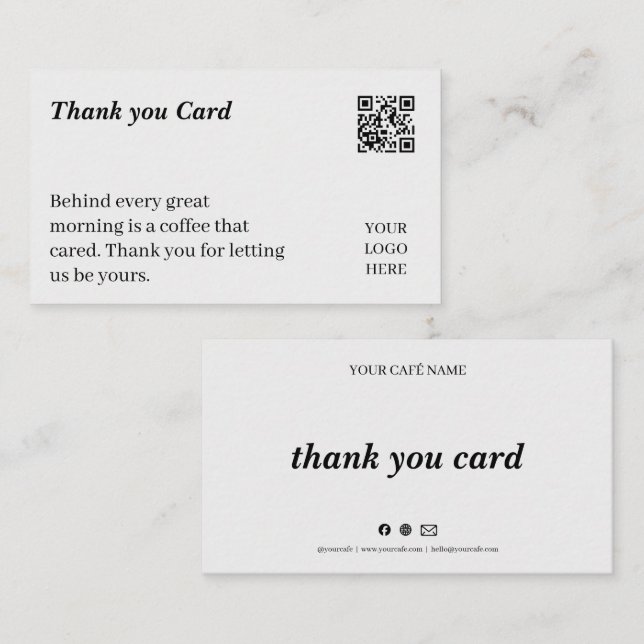 Minimal Café Thank You Loyalty Card (Front/Back)