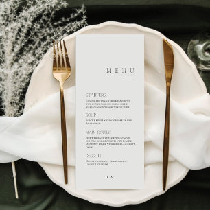 Minimal Calligraphy Black & White Dinner Wedding Menu