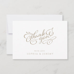 Minimal Calligraphy Elegant Script Thank You Card