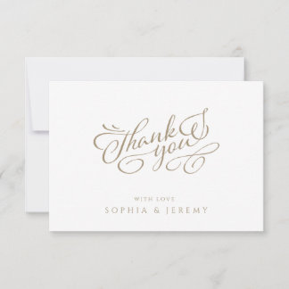 Minimal Calligraphy Elegant Script Thank You Card