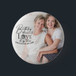 Minimal Calligraphy Photo Birthday Daughter-in-law 6 Cm Round Badge<br><div class="desc">This birthday design for a nephew features expressive calligraphy paired with clean, modern typography that highlights love, celebration, and heartfelt birthday wishes. The flowing script and bold lettering are thoughtfully arranged beside a circular photo frame, allowing a personal photograph of the nephew to blend naturally with the text. Delicate decorative...</div>