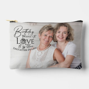 Minimal Calligraphy Photo Birthday Daughter-in-law Accessory Pouch