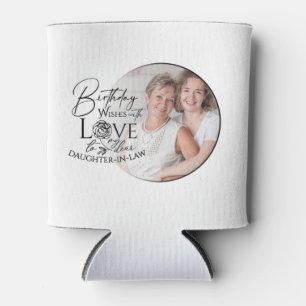 Minimal Calligraphy Photo Birthday Daughter-in-law Can Cooler