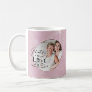 Minimal Calligraphy Photo Birthday Daughter-in-law Coffee Mug