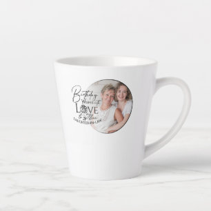 Minimal Calligraphy Photo Birthday Daughter-in-law Latte Mug