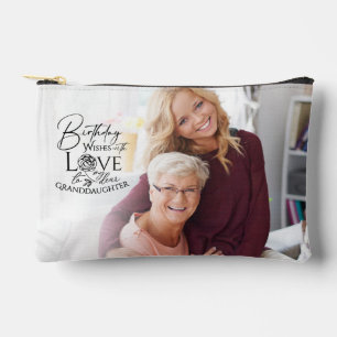 Minimal Calligraphy Photo Birthday Granddaughter Accessory Pouch