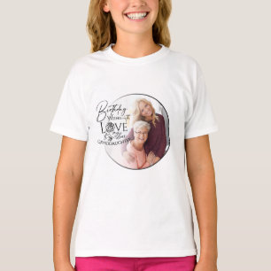 Minimal Calligraphy Photo Birthday Granddaughter T-Shirt