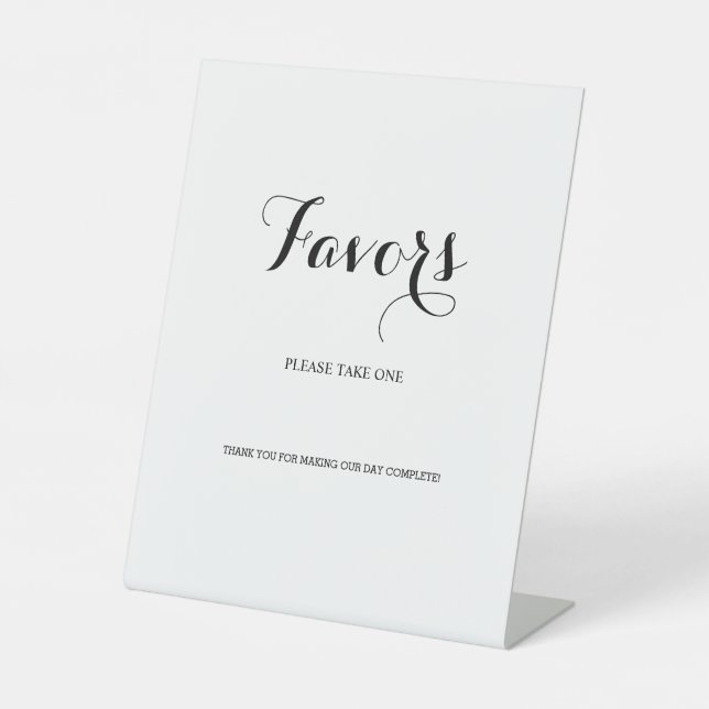 Minimal Calligraphy Script Favour Please Take One Pedestal Sign (Front)