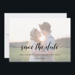 Minimal Calligraphy Script Wedding Faded Photo Save The Date<br><div class="desc">Modern and elegant design printed Calligraphy Faux Vellum Effect Photo Wedding Save the Date Card that can be customised with your text. Please click the "Customise it" button and use our design tool to modify this template. Check out the Graphic Art Design store for other products that match this design!...</div>