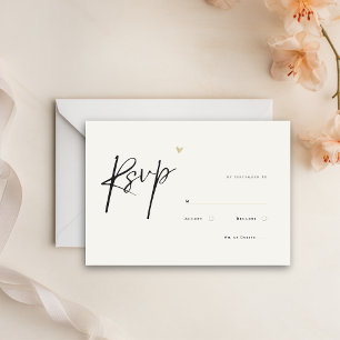 Minimal Calligraphy Typo Wedding RSVP Card