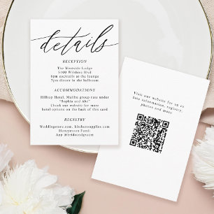 Minimal Calligraphy Wedding Details Enclosure Card