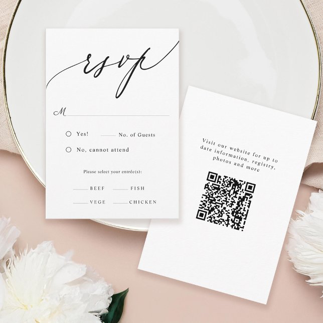 Minimal Calligraphy Wedding RSVP Card (Creator Uploaded)