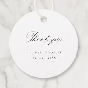 Minimal Calligraphy Wedding Thank You Favour Tags 