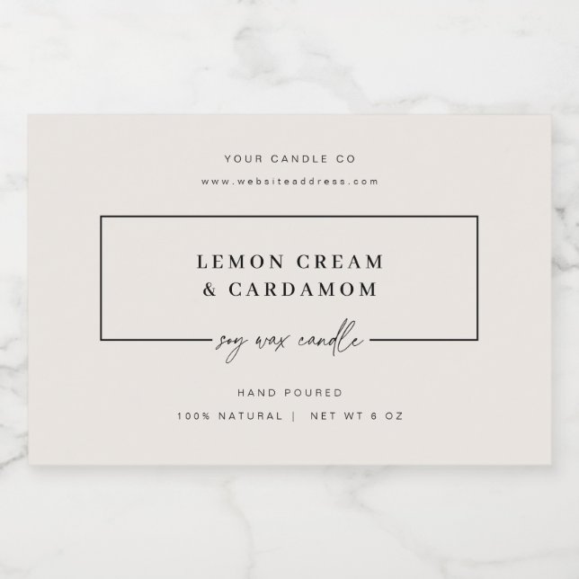 Minimal Candle Jar Sticker Product Label (Single Label)
