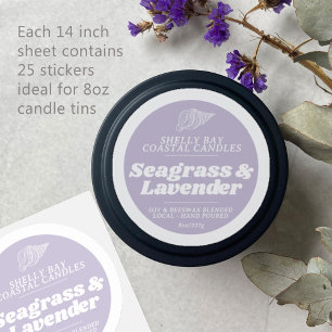 Minimal candle lavender purple label sheet 25