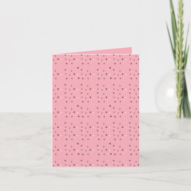 Minimal Cat Faces Pattern on Pink – Cute Pastel  Invitation (Front)