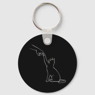 Minimal Cat Paw Hand Love Pet Bonding Key Ring