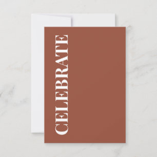 Minimal CELEBRATE Terracotta Holiday Card