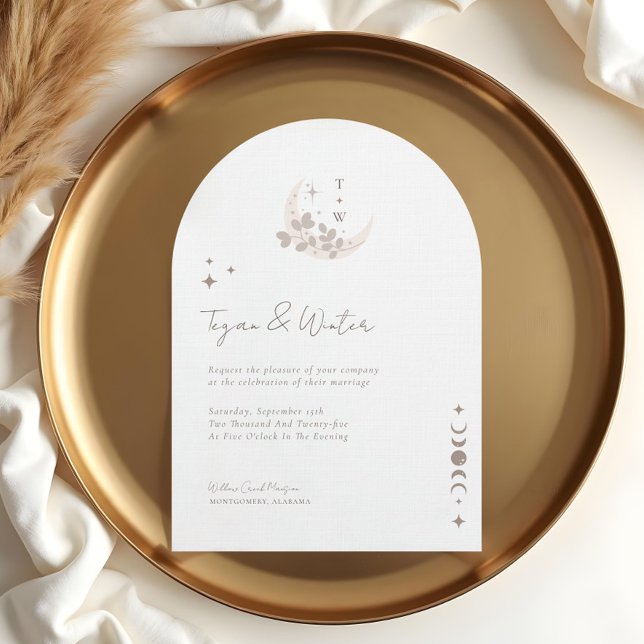 Minimal Celestial Holistic Boho Moon & Stars Arch Invitation (Minimal Celestial Holistic Boho Moon & Stars Arch Invitation (Front))