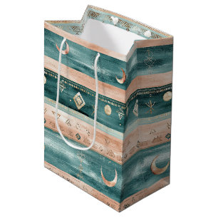 Minimal Celestial Stripe in Earth Tones Medium Gift Bag