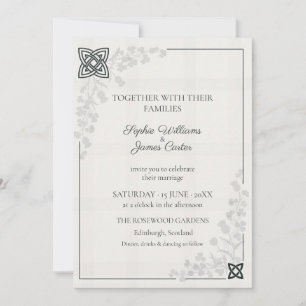 Minimal Celtic Knot Botanical Heritage Invitation