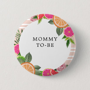 Minimal Cheerful Summer Citrus Botanical Fruits  6 Cm Round Badge