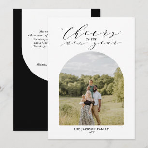 Minimal Cheers to the New Year Photo Holiday Card