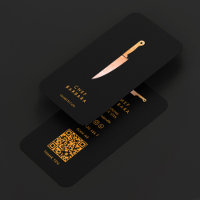 Minimal Chef Black Orange Knife Restaurant