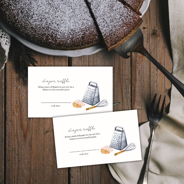 Minimal Chef Kitchen Diaper Raffle Baby Shower Enclosure Card (Minimal Chef Kitchen Diaper Raffle Baby Shower Enclosure Card)