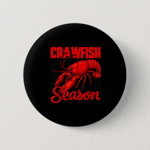 Minimal Chequered Crawfish Season Boil Lobster 6 Cm Round Badge