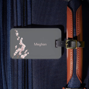Minimal Cherry Blossom Modern Elegant Luggage Tag