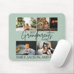 Minimal Chic Best Grandparents Ever Photo Mouse Pad<br><div class="desc">Modern and minimalist white 4 photo collage template personalised mousepad for grandparents anniversary gift. Add your favourite four grandchildren photos with "Best Grandparents Ever" in modern script and grandchildren names. If you need help with the customisation of this design please message me for guidance. Credit: Photo by Christian Bowen on...</div>