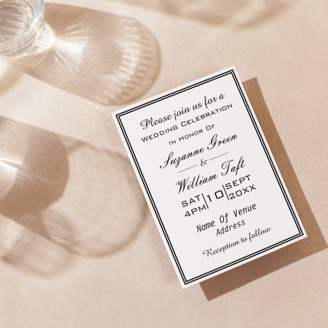 Minimal Chic Black And White Wedding Invitation (Creator Uploaded)