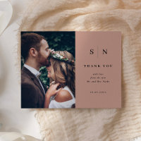 Minimal Chic | Black on Terracotta Photo Thank You