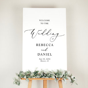 Minimal Chic Black Wedding Welcome Poster