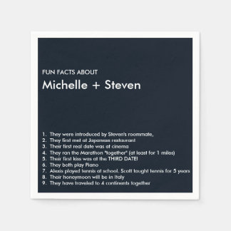 Minimal Chic Dark Blue | FUN FACT WEDDING Napkin