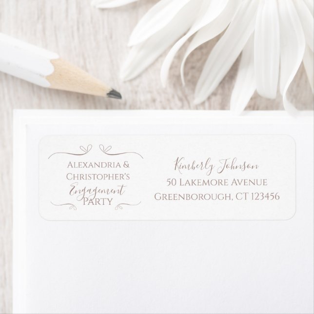 Minimal Chic Engagement Party Return Address Return Address Label (Insitu)
