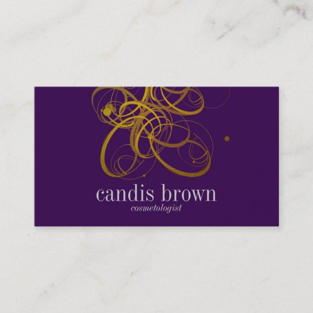 Minimal Chic Faux Gold Cosmetologist Business Card (Front)