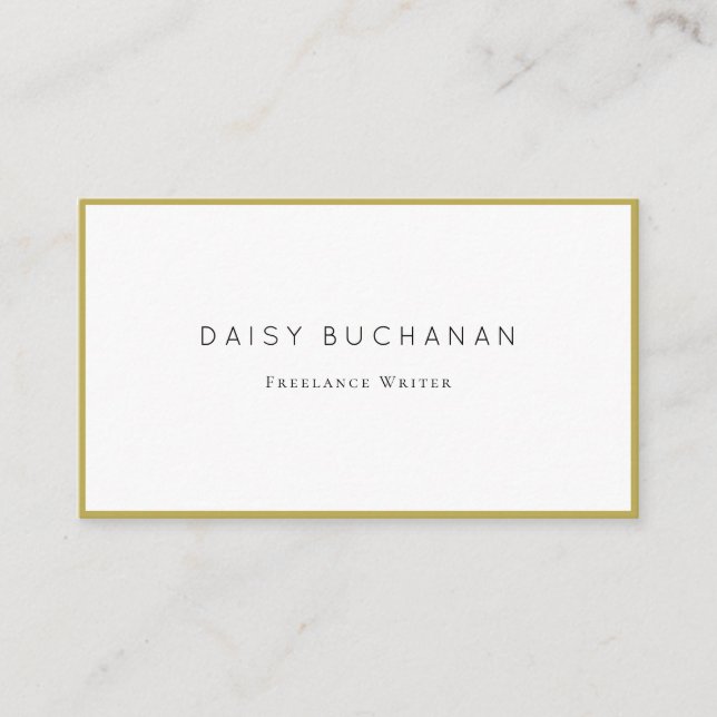 Minimal Chic Gold Frame Business Card (Front)