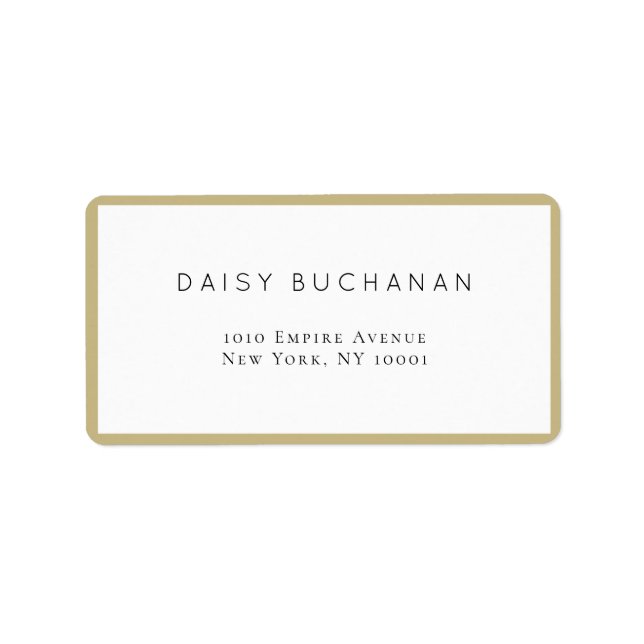 Minimal Chic Gold Frame Return Address Label (Front)